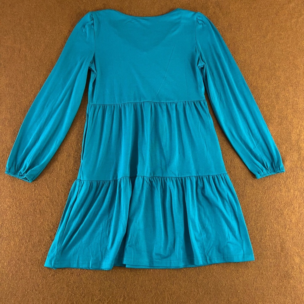 Anrabess Womens Size Small Blue Long Sleeve V Neck Tiered Dress NWT - Picture 5 of 11